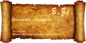 Beranek Zsombor névjegykártya
